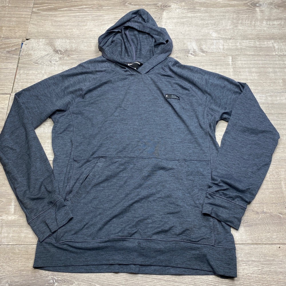 Black Diamond Hoodie Mens Medium Blue Heathered Performance Pullover Climbing